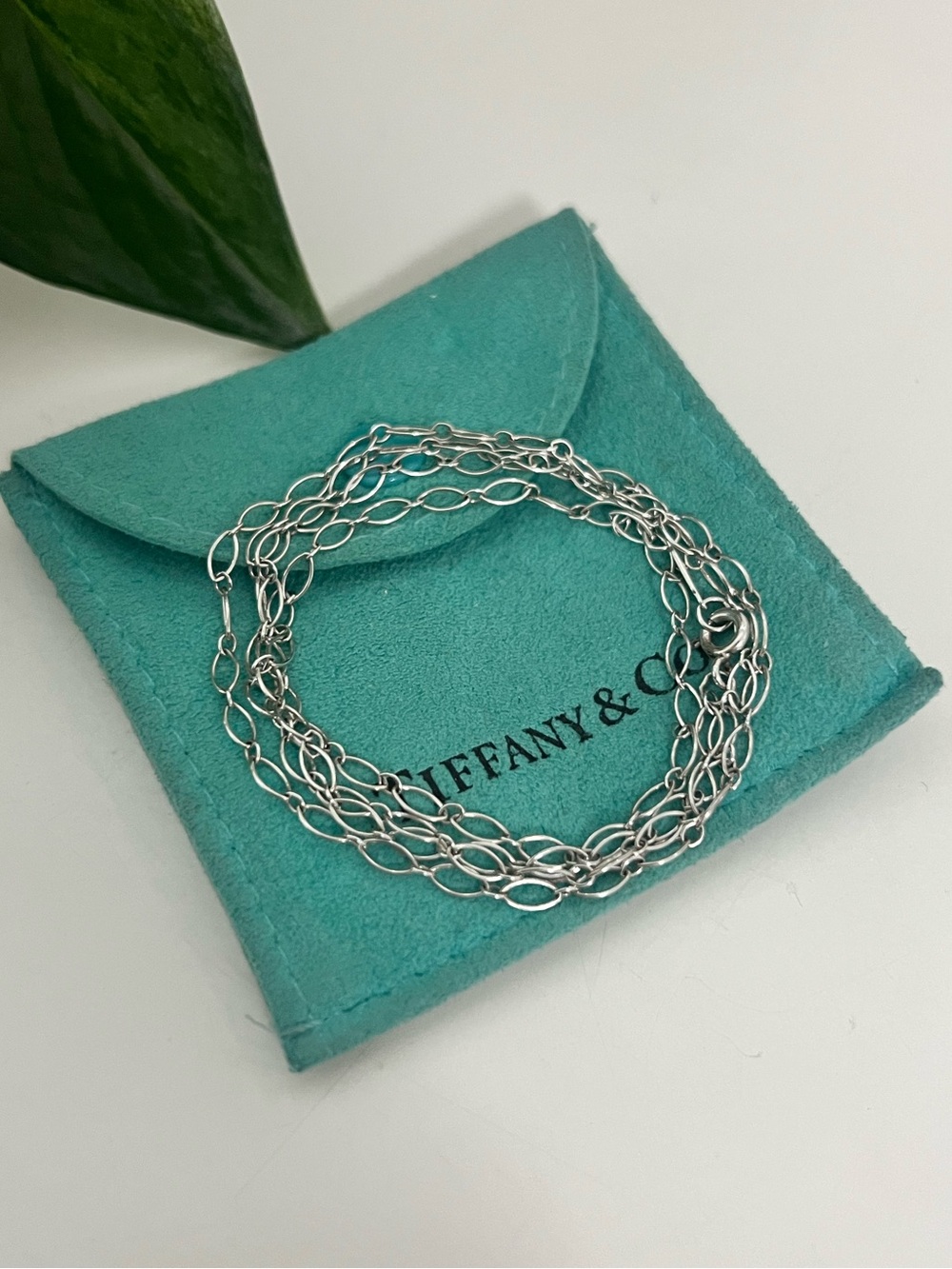 Tiffany & Co. 925 Sterling Silver Oval Link Chain, 24” Length